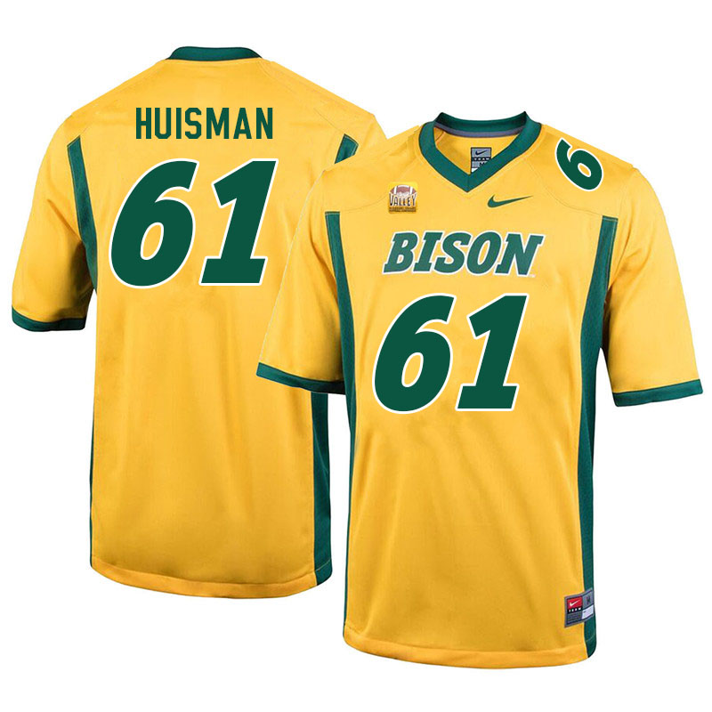 Men #61 Kody Huisman North Dakota State Bison College Football Jerseys Sale-Yellow - Click Image to Close